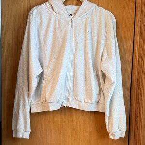 Nike Heather Gray Zip-Up Hoodie